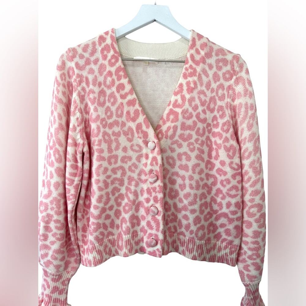 Loveshackfancy Boscom Cardigan Xs Leopard Print R… - image 4